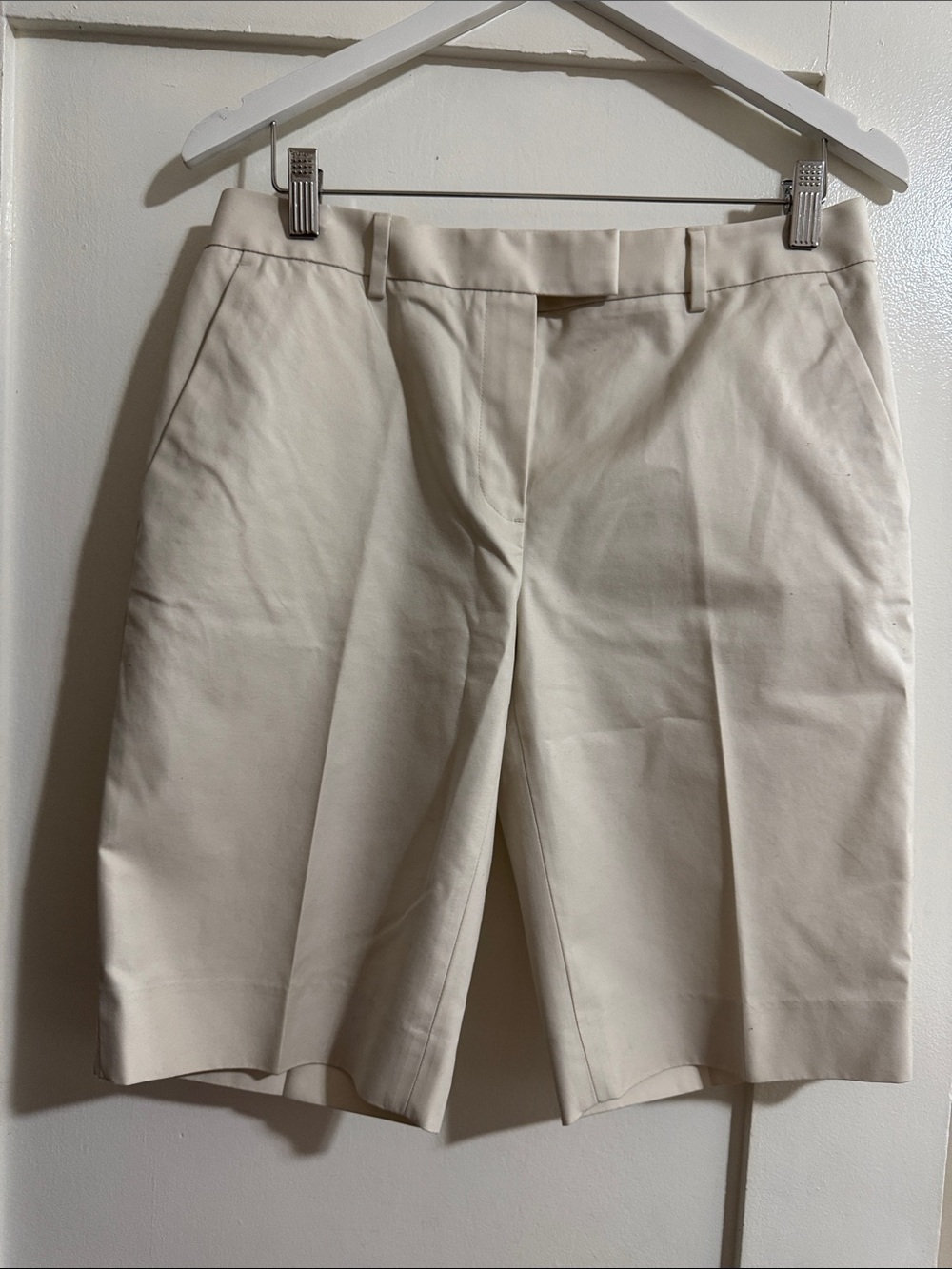 Brooks Brothers Cream Tailored Bermuda Shorts